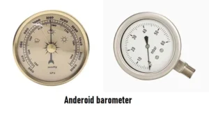 Atmospheric pressure maps and Instruments of measuring atmospheric pressure Anderoid barometer