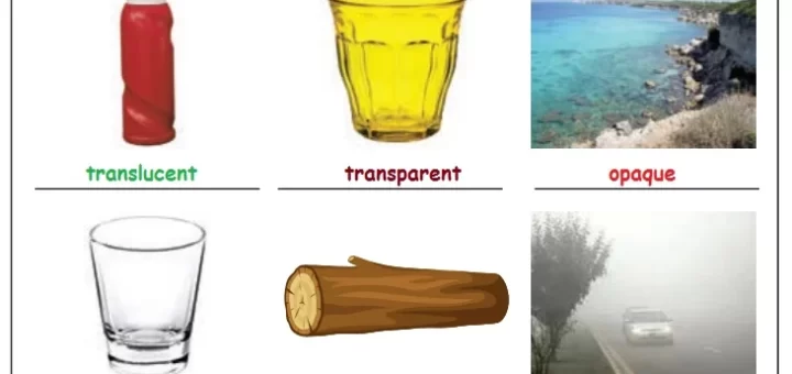 Opaque, transparent and translucent objects
