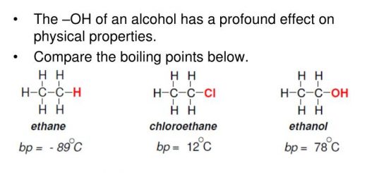 Physical properties of Alcohols