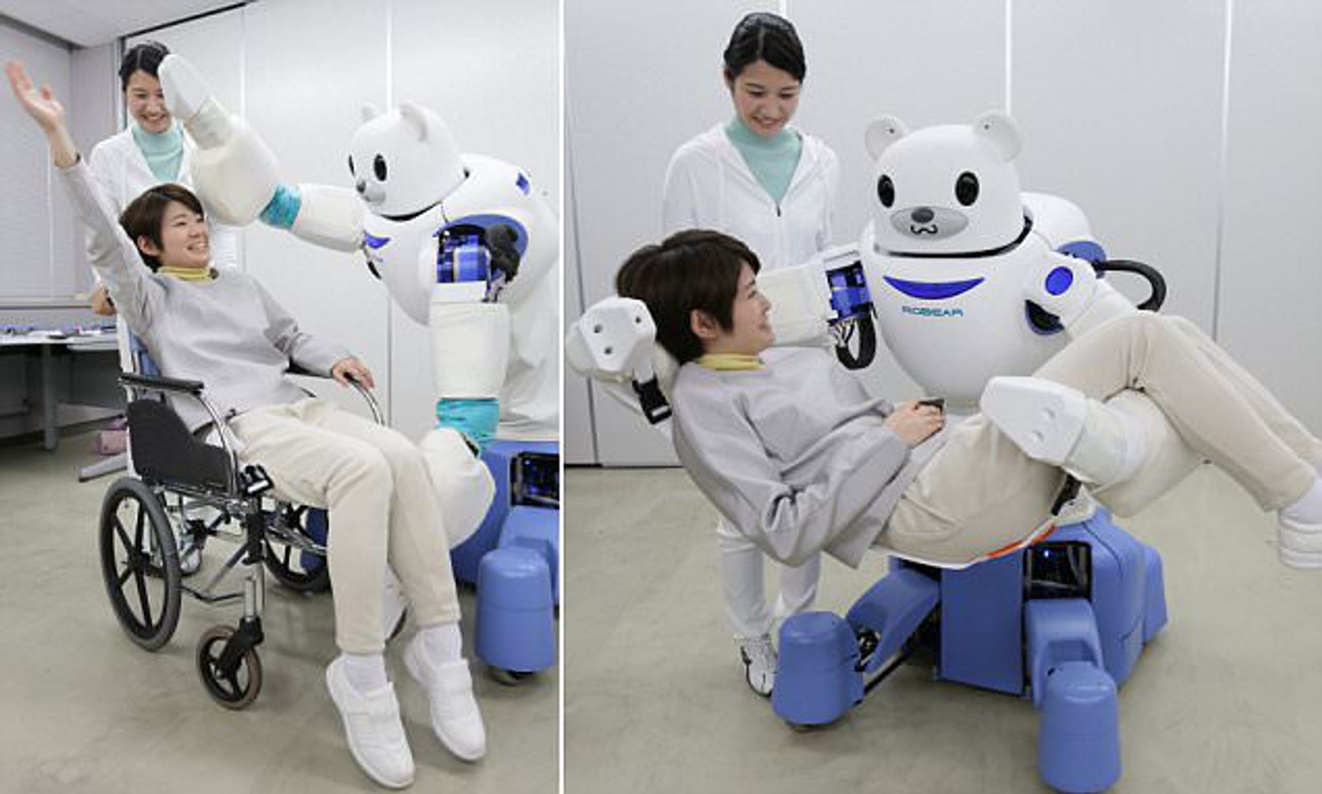 Включи робот мишка. Робот сиделка Robear. Японский робот Robear. Robear робот-медведь. Робот - медсестра Robear..