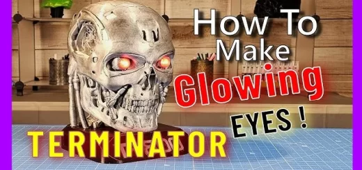 3D Printed T-800 Terminator Bust with LED Eyes